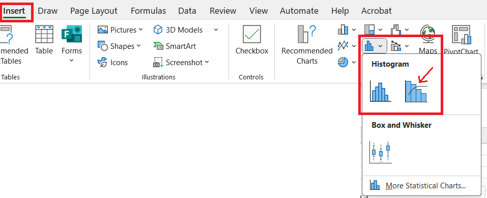 Pareto Diagram function in Excel